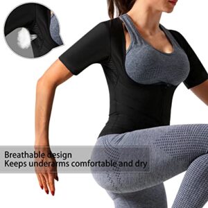 DYUAI Sauna Shirt for Women Weight Loss Sauna Suit for Women Waist Trainer Sweat Vest Workout Body Shaper Zipper(6005-01-S)