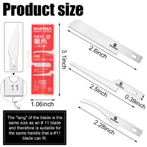 Saw Blades Replacement Mini Hobby Craft Saw Blade Micro Knife Saw Blades with Plastic Storage Box for Hand Cutting Tree Limbs and Branches (12 Pieces)