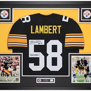 Jack Lambert Autographed Black Pittsburgh Jersey - Beautifully Matted and Framed - Hand Signed By Lambert and Certified Authentic by JSA - Includes Certificate of Authenticity