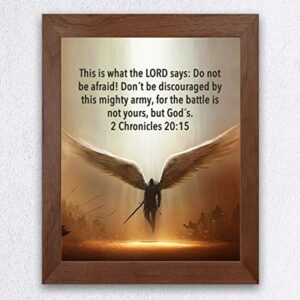 The Battle Is Not Yours - Warrior Christian Wall Decor, Angel Inspirational Wall Art, Bible Verse Motivational Print For Living Room Decor Aesthetic, Home Decor, Office Decor, Church, Unframed - 8x10