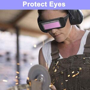 Welder Glasses, Solar Auto Darkening Welding Goggles Safety Protective Welder Mask Helmet with Adjustable Shade Eye Protection PC Anti-glare Glasses for Welder or DIYer Black