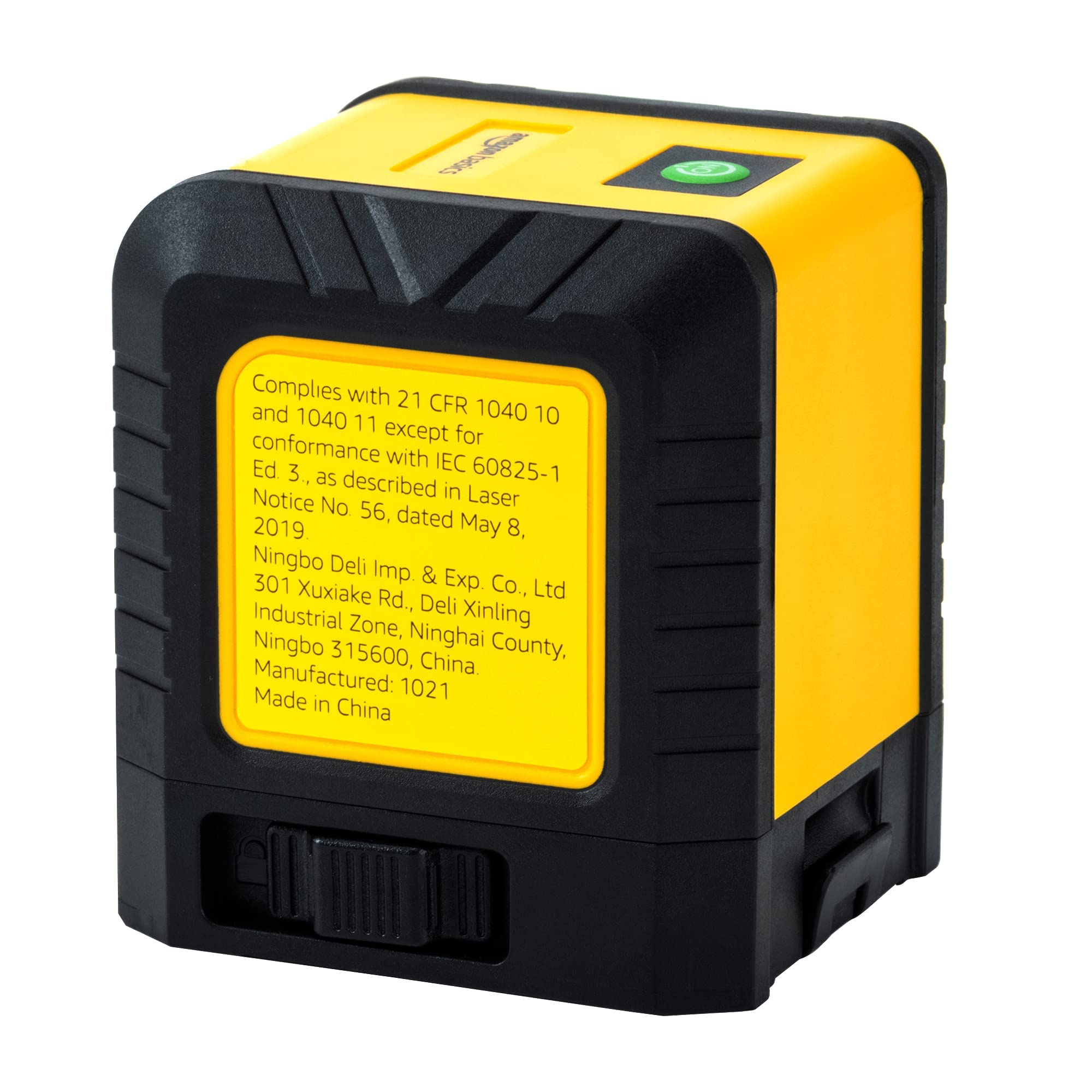 Amazon Basics Horizontal/Vertical and Cross-Line Class II Laser Level, 59-Foot, Yellow/Black