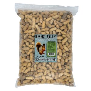 desert valley premium in-shell peanuts - wild bird - wildlife food, squirrels, chipmunks, cardinals, jays & more (5-pounds)
