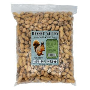 Desert Valley Premium in-Shell Peanuts - Wild Bird - Wildlife Food, Squirrels, Chipmunks, Cardinals, Jays & More (2-Pounds)