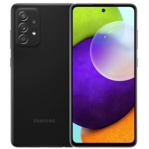 samsung galaxy a52 (128gb, 6gb) 6.5" super amoled 90hz display, 64mp quad camera, all day battery, dual sim gsm unlocked (us + global) 4g volte a325m/ds (fast car charger bundle, awesome black)