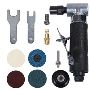 angle air die grinder 1/4 inch with 4 pcs 2" roll lock sanding discs, 90 degree angle pneumatic die grinder