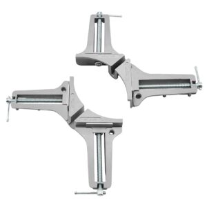 pony 2-piece 90 degree corner clamp set, featured with 3’’ maximum opening, 200 lbs clamping force & 1/2’’ clamping height, aluminum alloy body, adjustable right angle clamps for multiple projects