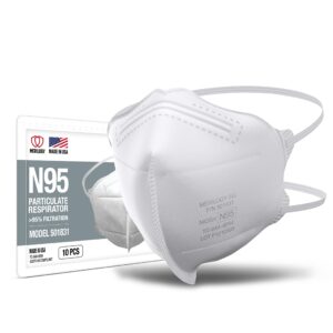 easyeast n95 mask respirator [ made in usa ] niosh certified n95 particulate respirators face mask (pack of 10),white,adult,501831 (ee10p)