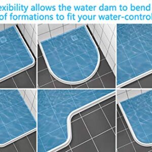 New Collapsible 67 Inch Shower Threshold Water Dam Collapsible Bath Shower Barrier Water Stopper Retention System Dry and Wet Separation for Bathroom Kitchen and More (5.6ft)