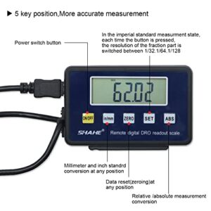 0-200mm/8''Digital Readout Linear Scale, Accurate Digital Remote LCD,for Milling Machine Lathes