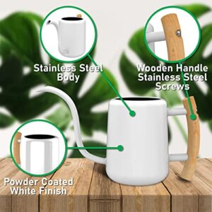 Kampasy Watering Can - 35oz White Watering Can Indoor Plant - Houseplant Watering Can - Indoor Watering Can with Long Spout-Cute Watering Can-Small Watering Can for Indoor Plants-Water Can for Plants