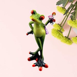 Happyyami Frogs Garden Statue Garden Mini Resin Animal Figurine Yard Sculpture Ornaments Lawn Outdoor Statues for Patio Lawn Tabletop Decorations