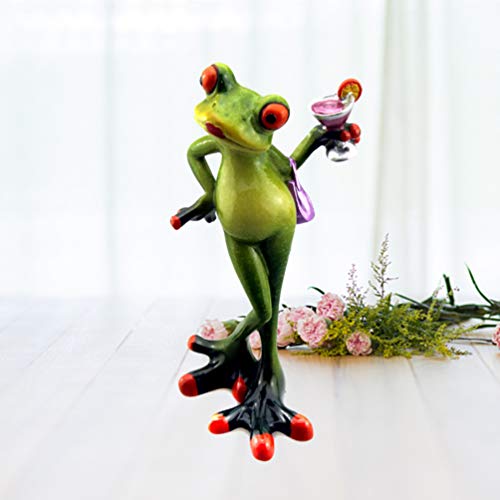 Happyyami Frogs Garden Statue Garden Mini Resin Animal Figurine Yard Sculpture Ornaments Lawn Outdoor Statues for Patio Lawn Tabletop Decorations