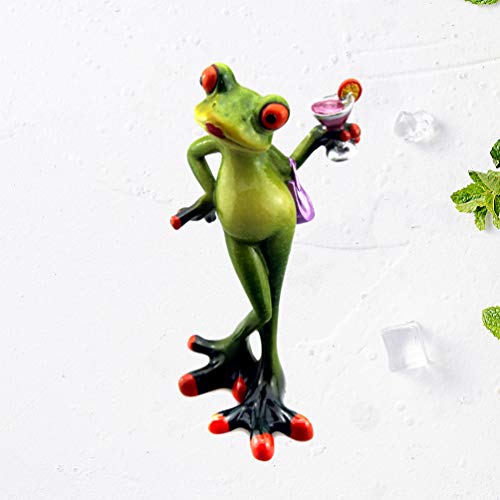 Happyyami Frogs Garden Statue Garden Mini Resin Animal Figurine Yard Sculpture Ornaments Lawn Outdoor Statues for Patio Lawn Tabletop Decorations