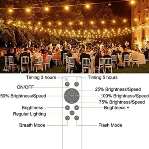 Bomcosy Patio Lights Outdoor String Lights with Remotes 150ft, G40 LED String Lights with Waterproof Shatterproof 77 Bulbs(2 Spare), 2700K Outside Globe Lights for Backyard Wedding Party Porch