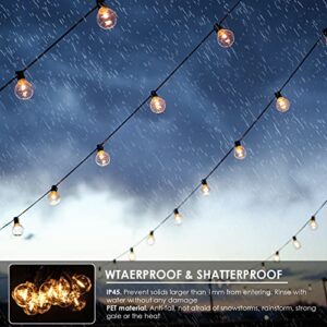 Bomcosy Patio Lights Outdoor String Lights with Remotes 150ft, G40 LED String Lights with Waterproof Shatterproof 77 Bulbs(2 Spare), 2700K Outside Globe Lights for Backyard Wedding Party Porch