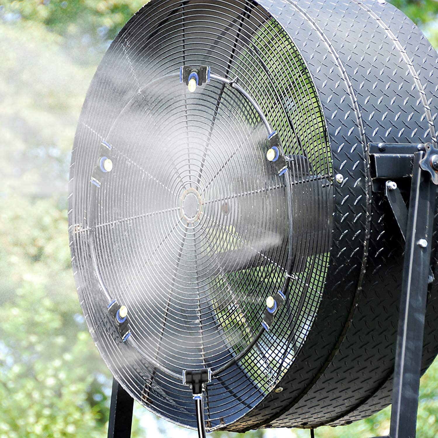 Signice Fan Misting Kit - Upgraded Adjustable 26FT Fan Misters for Cooling Outdoor with 5 Mist Nozzles DIY Water Mister Fans for Outside Patio Backyard