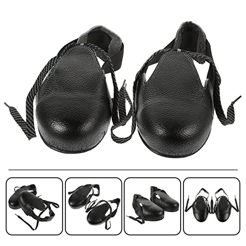 EXCEART Steel Toe Cap 1 Pair Safety Shoe Caps Universal Anti- smash Leather Shoes Covers Overshoes Accessories with Adjustable Strap for Industry Workplace