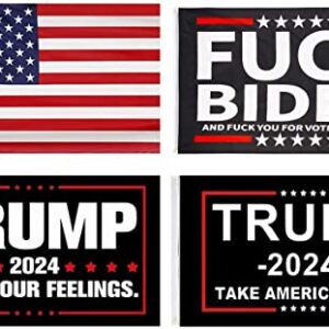 Trump 2024 Flags Fuck Biden Flag Re-Elect Trump 2024 Flag, American Flag, Keep America Great, No More Bullshit with Grommets Patriotic Outdoor Indoor Decoration, 3x5 ft, 4 Patterns