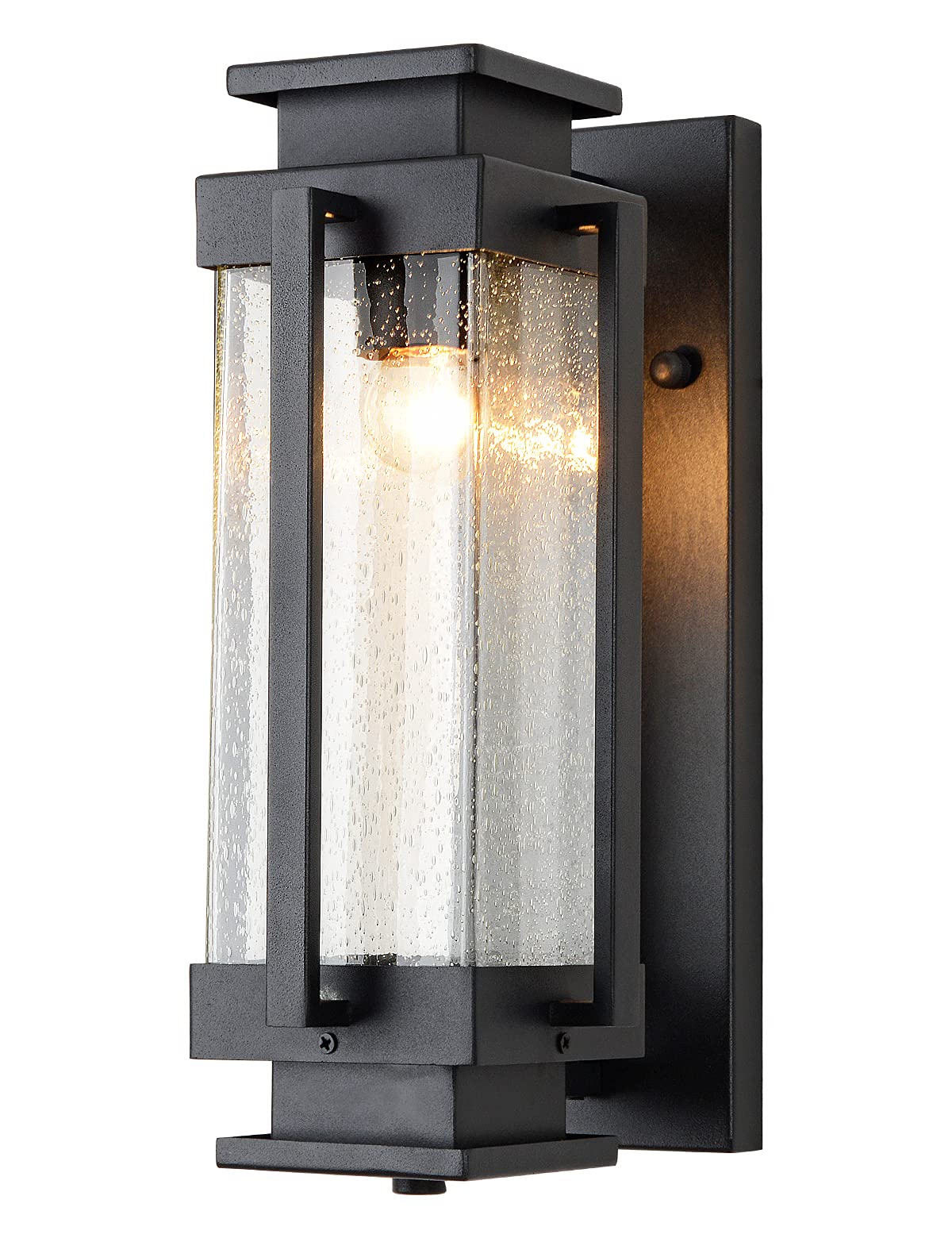 EERU Dusk to Dawn Outdoor Wall Lanterns Large Exterior Porch Lights Wall Mount IP65 Waterproof Outdoor Sconces with Seeded Glass Outside Wall Lamp for House Garage Front Porch Patio