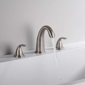 sumerain Two Handle Roman Tub Faucet Brushed Nickel with Valve, High Flow