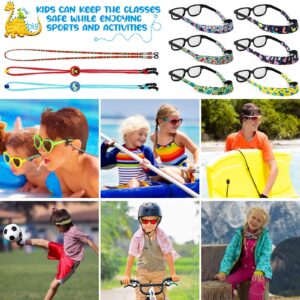 Frienda 9 Pcs Kids Eyeglass Straps Neoprene Nonslip Kids Sunglasses Holder Lanyard Retainer Animal Theme Sport Adjustable Eyewear Retainer for Boys Girls