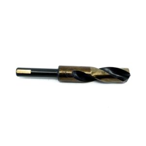benchmark abrasives 7/8" diameter hss silver & deming drill bit black & gold cutting tool, 1/2" shank for hard metal, stainless steel, cast iron, wood - (7/8")