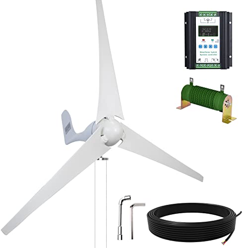 ECO-WORTHY 400W Wind Turbine Generator Power Kit (New Upgrade) with 40A PWM Solar Wind Hybrid Controller for Home/Monitoring/Streetlight/Boat/Solar Wind System