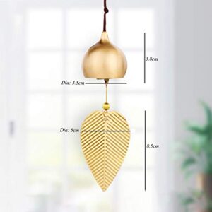 Gold Leaf Hanging Bell Good Luck Bell Wind Chime Home Window Decoration Bell for Wealth and Safe Pendant Chinese Feng Shui Bell