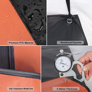 GNJCV Chemical Resistant PVC Apron - Black Plus Size Unisex Waterproof Vinyl Aprons for Dish washing,Dog Grooming,Gardening,Fish Cleaning（Pack of 1