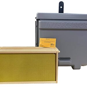 Honeybee Swarm Trap-THE INTERCEPTOR PRO Complete Kit ASSEMBLED With Frames, Foundation, Lure & REAL Beeswax Coating (also includes tree strap & hooks)