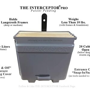 Honeybee Swarm Trap-THE INTERCEPTOR PRO Complete Kit ASSEMBLED With Frames, Foundation, Lure & REAL Beeswax Coating (also includes tree strap & hooks)