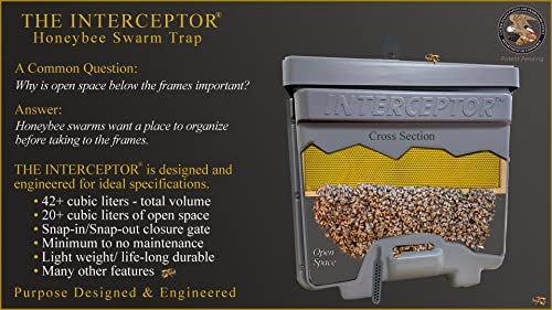 Honeybee Swarm Trap-THE INTERCEPTOR PRO Complete Kit ASSEMBLED With Frames, Foundation, Lure & REAL Beeswax Coating (also includes tree strap & hooks)