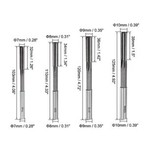 uxcell Chucking Reamer Set Lathe Machine Reamer Straight Flute Milling Cutter High Speed Steel H8 Tolerance (2mm 3mm 4mm 5mm 6mm 7mm 8mm 9mm 10mm) 9pcs