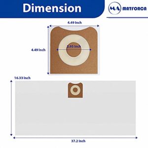 MATFORCA 6 Pack 23743 VF3502 Replacement Vacuum Bags Compatible with Ridgid Wet/Dry Vacuum 12-16 Gallon