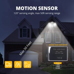 UME 19W LED Flood Light Motion Sensor Outdoor, 2 Adjustable Head, 2000LM, 5000K, IP65 Waterproof, Dusk to Dawn Security Light with Photocell for Exterior,Outside,Garage,House(Black)