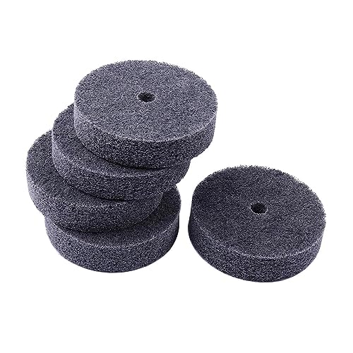 𝐋𝐮𝐨 𝐤𝐞 5 Pcs 3'' Quick Changed Fiber Buffing Wheel 3/8'' Arbor Hole Replacement Fiber Polishing Wheel for Bench Buffer/Bench Grinder