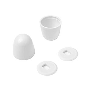 4Packs Universal Toilet Bolt Caps, Round Plastic Push-On Toilet Bowl Bolt Caps Covers, with Extra Washers for Easy installation, 1.44 Inch Height, White Color