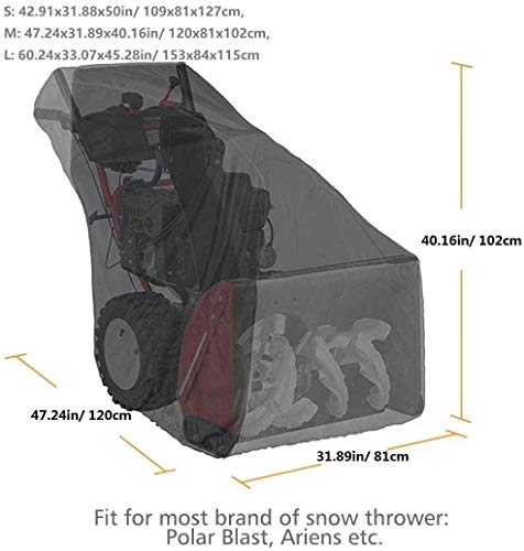 UCARE Snow Thrower Cover Waterproof Dustproof Snow Blower Covers for Most Electric Two-Stage Snow Throwers (L: 60.24x33.07x45.28in/ 153x84x115cm)