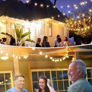 BRTLX Outdoor String Lights, 100FT LED G40 Weatherproof Patio Lights with 50+2(Spare) Waterproof Backyard Shatterproof Hanging Lights String Commercial for Balcony Birthday Party