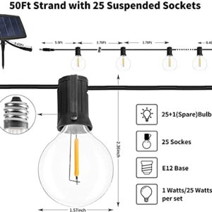 BRTLX 50FT Solar Outdoor String Lights,Shatterproof LED Patio Solar Lights with Remote Control Waterproof Hanging Indoor Outdoor Lights for Home Wedding Decor Party Backyard Lights