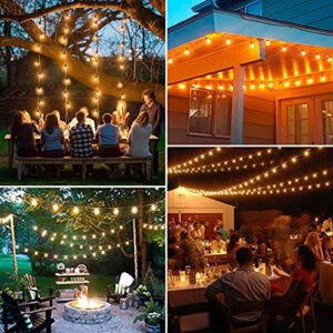 BRTLX 50FT Solar Outdoor String Lights,Shatterproof LED Patio Solar Lights with Remote Control Waterproof Hanging Indoor Outdoor Lights for Home Wedding Decor Party Backyard Lights