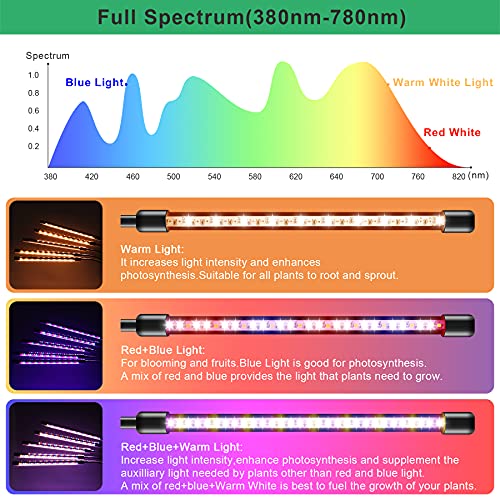 Aogled Grow Light with Stand,50W 5 Head LED Full Spectrum Indoor Plant Lamp with Remote Control,Adjustable Gooseneck,4/8/12H Timer and 10 Dimmable Brightness for Seed Starting Succulents Vegetables