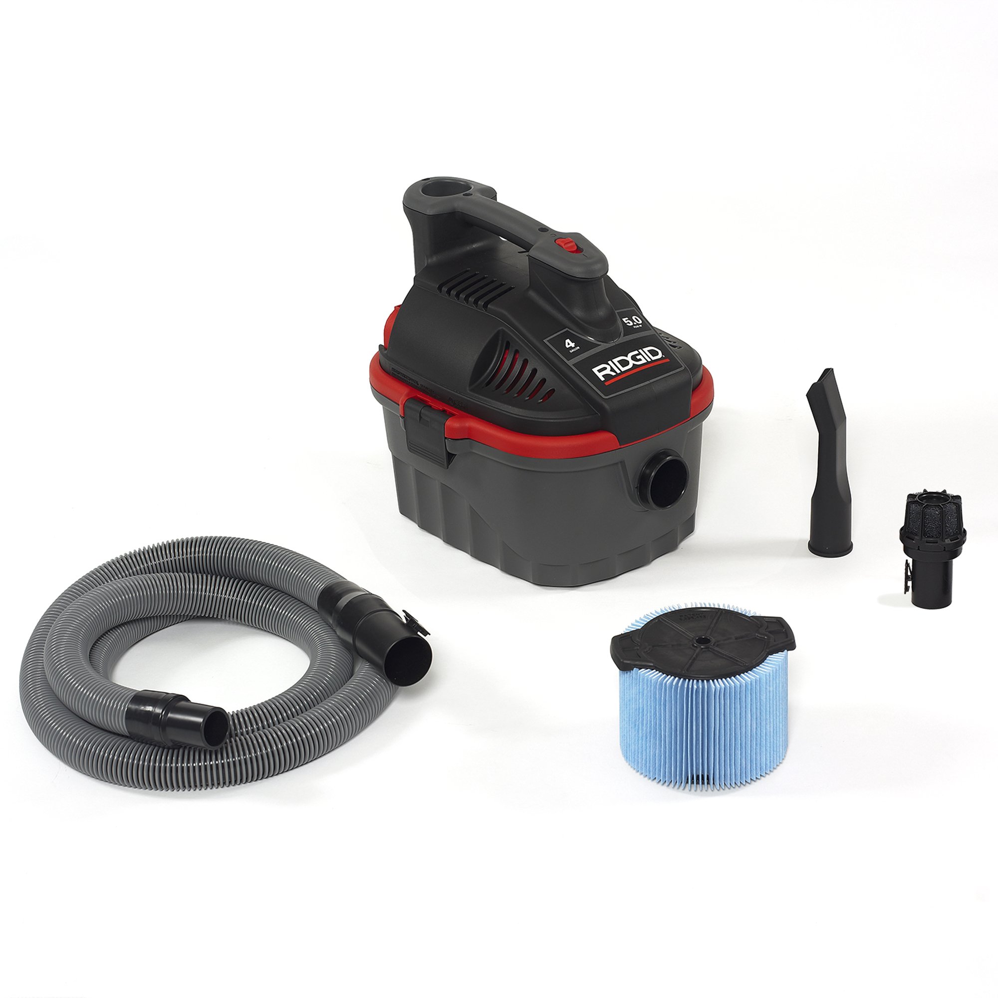 RIDGID 4-Gallon Wet/Dry Vacuum (4000RV) + Fine Filter (26643)