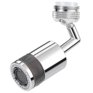unecrin faucet extender,720 degree universal splash filter faucet, dual function swivel sink chrome faucet attachment for face washing, eyewash, and gargle, and bathroom or kitchen.