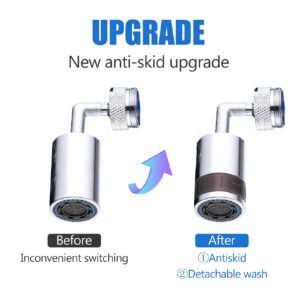 Unecrin Faucet Extender,720 Degree Universal Splash Filter Faucet, Dual Function Swivel Sink Chrome Faucet Attachment for Face Washing, Eyewash, and Gargle, and Bathroom or Kitchen.