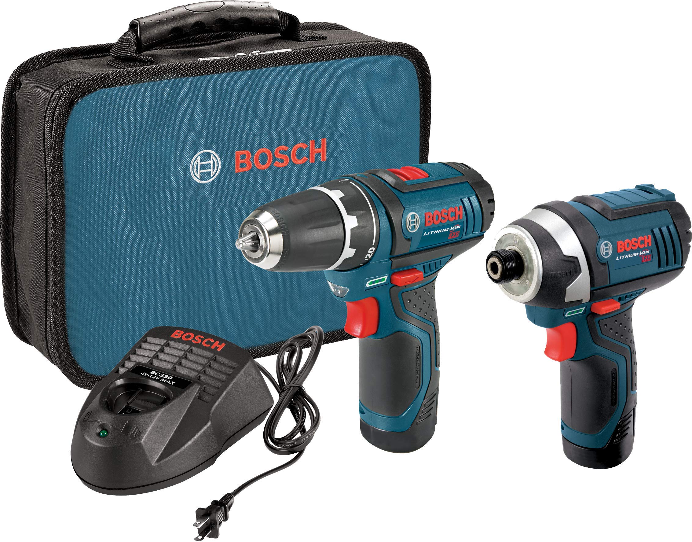 BOSCH 12V Max Cordless Drill/Driver and Impact Driver Combo Kit with Accessories