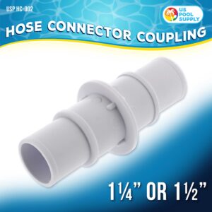 U.S. Pool Supply 1-1/4" or 1-1/2" Hose Connector Coupling for Swimming Pool Vacuums, Cleaners or Filter Pump Hoses - Pool Maintenance