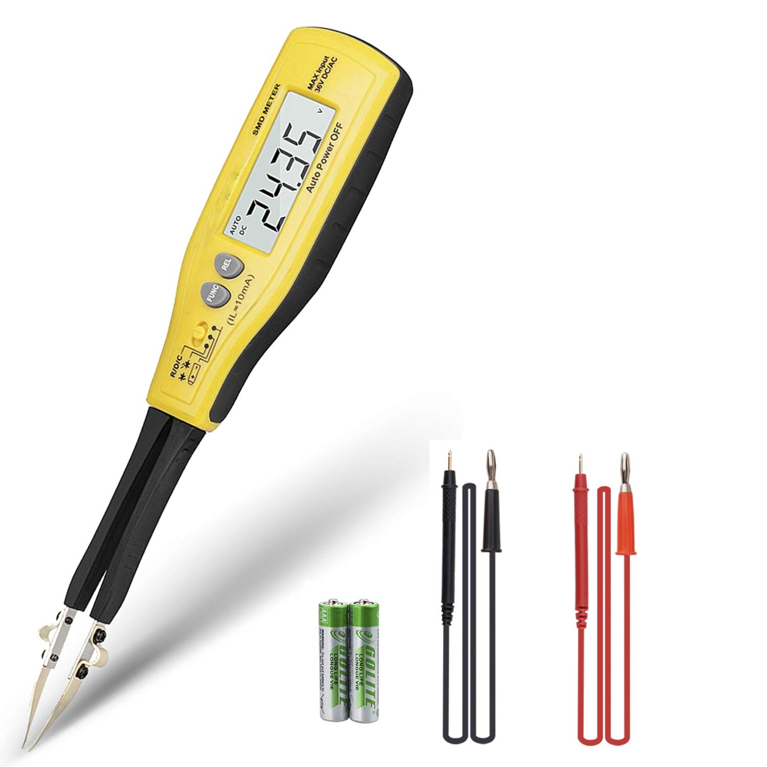 Digital SMD Tester - Auto Ranging 6000 Count, Handheld Mini DMM Resistance Ohmmeter, Capacitance Diode Continuity Battery Test, Portable Tweezers SMD Reader (ANNMETER AN-990C)