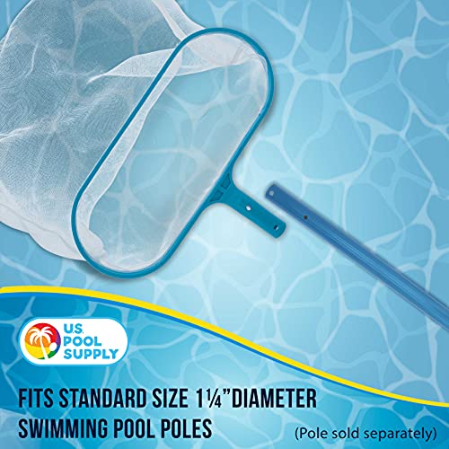 U.S. Pool Supply Professional Swimming Pool Leaf Rake Net - Cleans Out Debris Fast, Pool Maintenance - Clean Pool Liners, Spas, Ponds and Kids Inflatable Pool